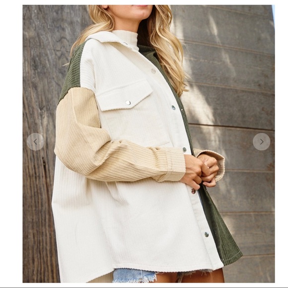 LAST ONE Boho Fabulous Corduroy Color-Block Jacket - Picture 2 of 5